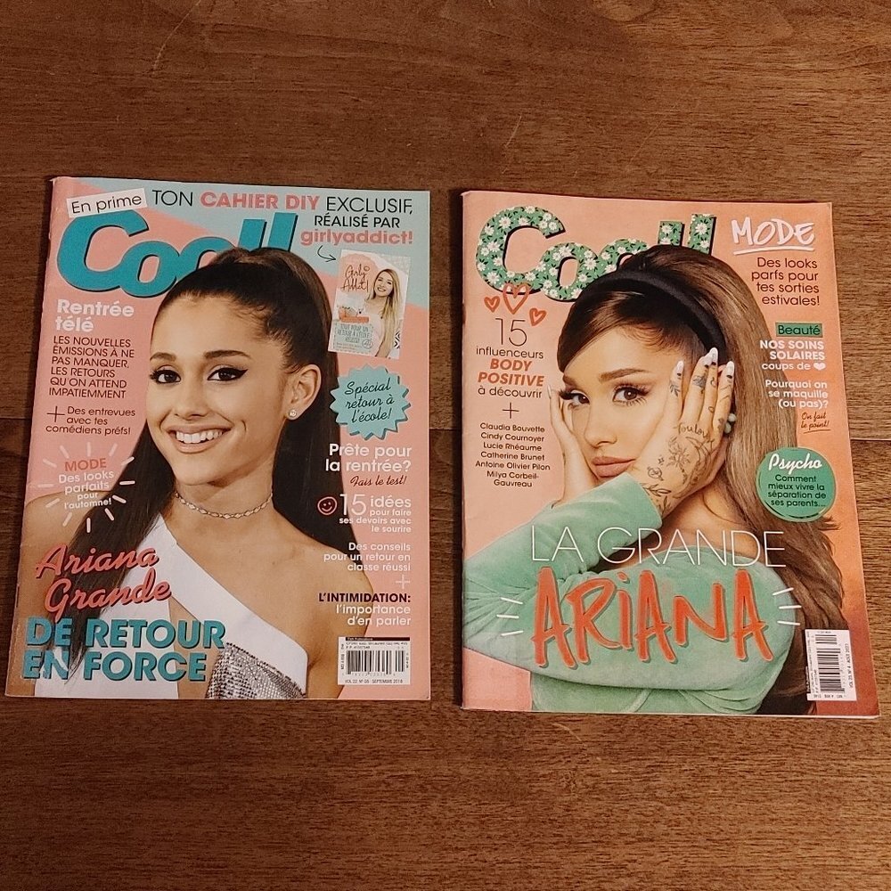 ARIANA GRANDE COOL! Magazine x 2 2018 and 2021